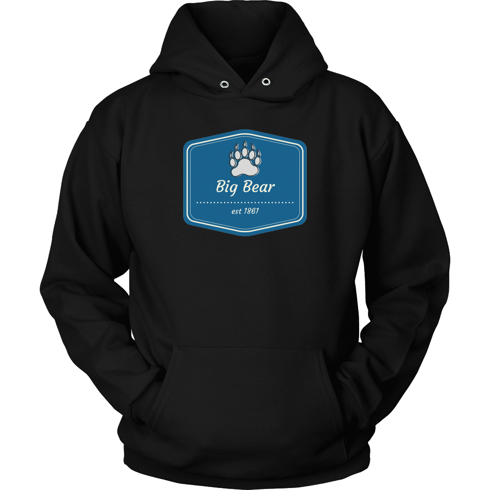 Big Bear Blue Logo T-shirt Unisex Hoodie Black S
