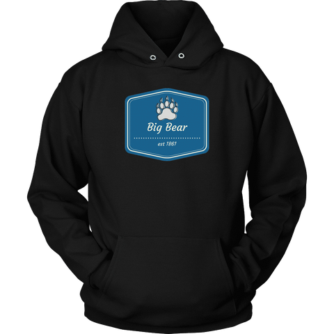 Image of Big Bear Blue Logo T-shirt Unisex Hoodie Black S