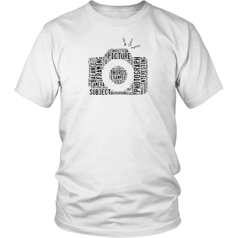 Image of Awesome Word Camera Shirt T-shirt District Unisex Shirt White S