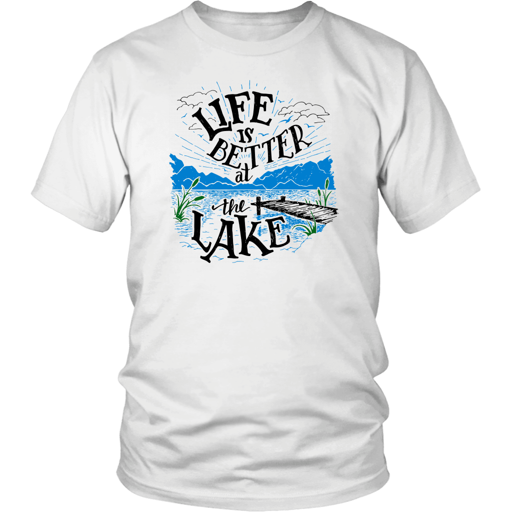 Life is Better At The Lake Men's Shirts T-shirt District Unisex Shirt White S