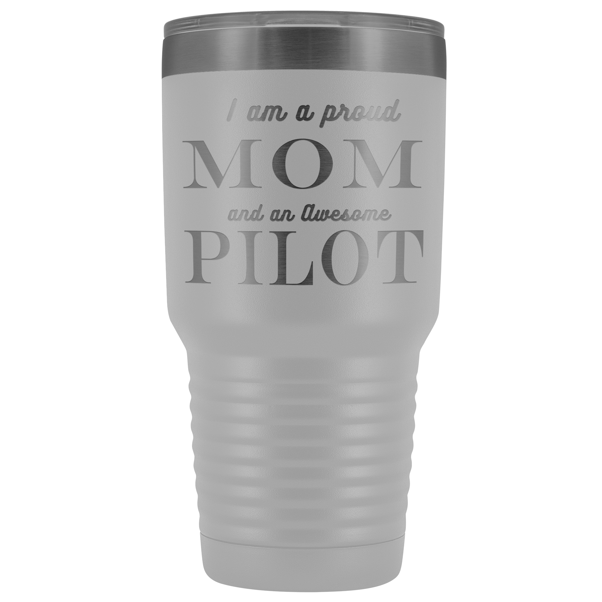 Proud Mom, Awesome Pilot Tumblers White 
