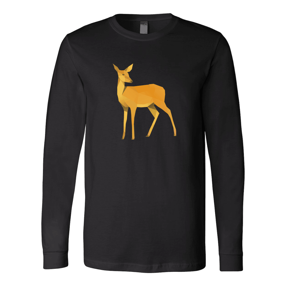 Polygonal Doe T-shirt Canvas Long Sleeve Shirt Black S