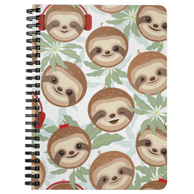 Happy DJ Sloth Journal | Spiral Bound