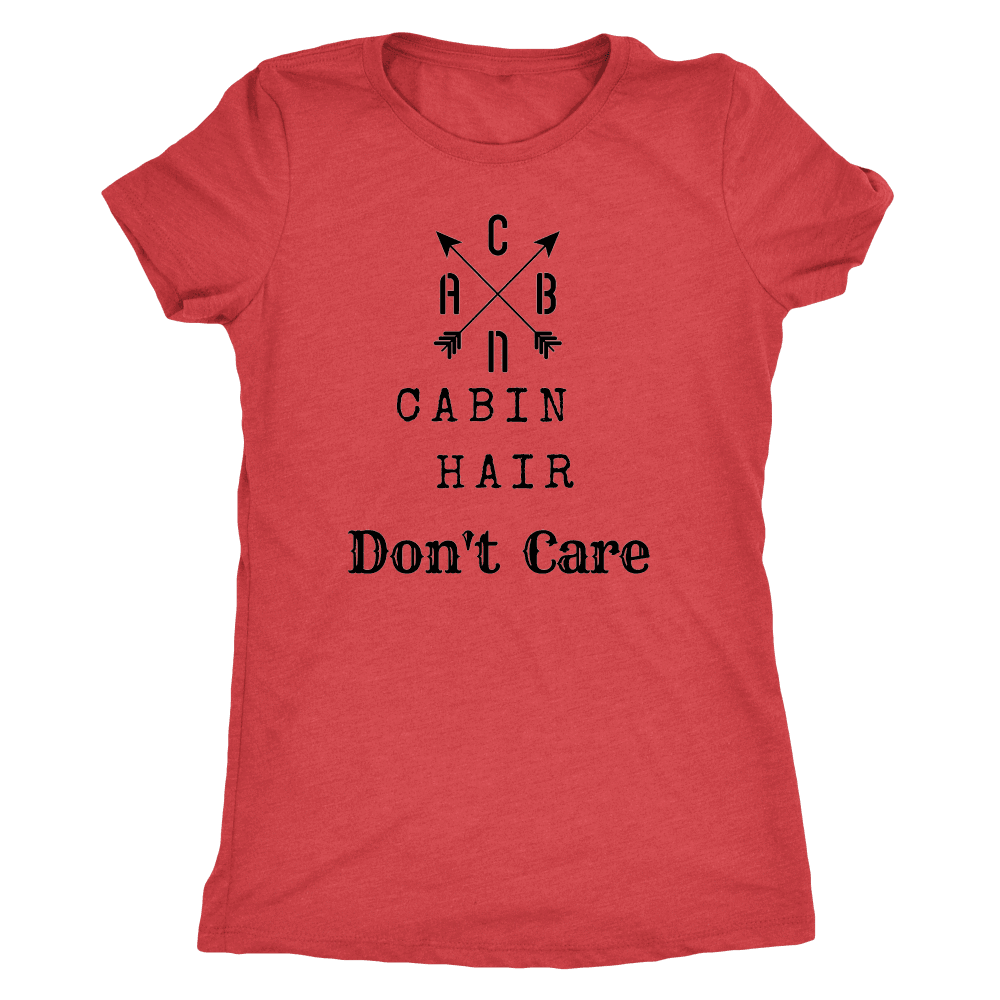 CABN, Cabin Hair, Don't Care T-shirt Next Level Womens Triblend Vintage Red S
