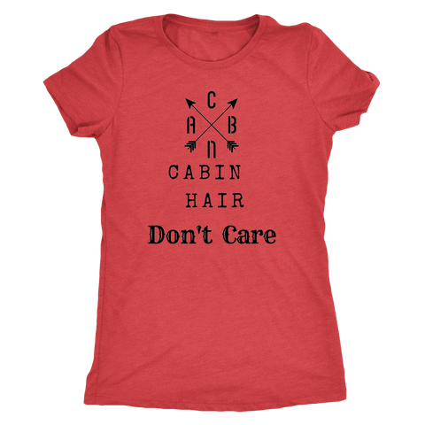 Image of CABN, Cabin Hair, Don't Care T-shirt Next Level Womens Triblend Vintage Red S