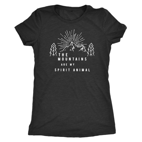 Image of Mountains Spirit T Shirt 1 T-shirt Next Level Womens Triblend Vintage Black S