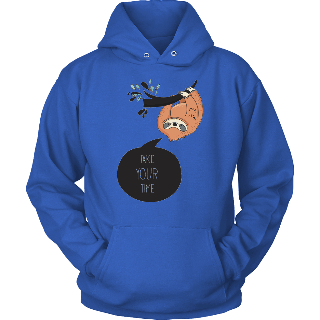 Take Your Time Sloth T-shirt Unisex Hoodie Royal Blue S
