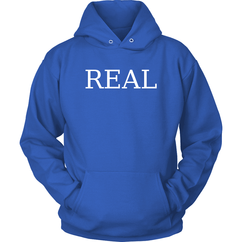 Real T-shirt Unisex Hoodie Royal Blue S