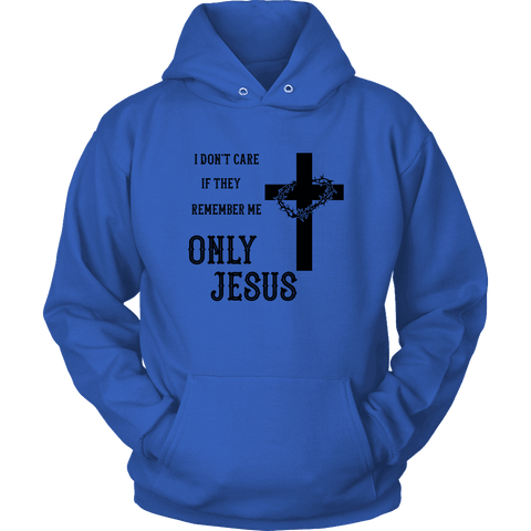 Image of Only Jesus! Black Print T-shirt Unisex Hoodie Royal Blue S