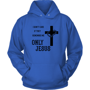 Only Jesus! Black Print T-shirt Unisex Hoodie Royal Blue S