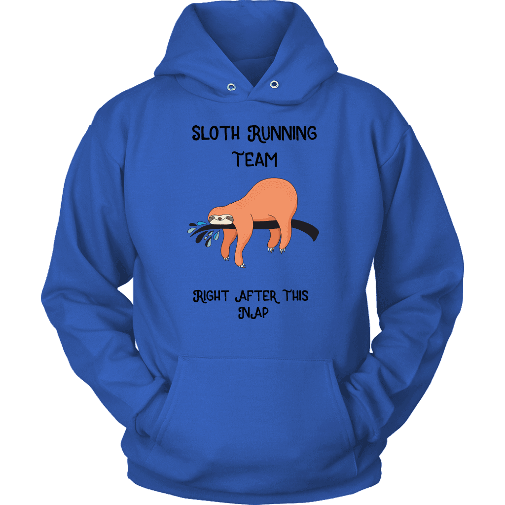 Sloth Running Team T-shirt Unisex Hoodie Royal Blue S