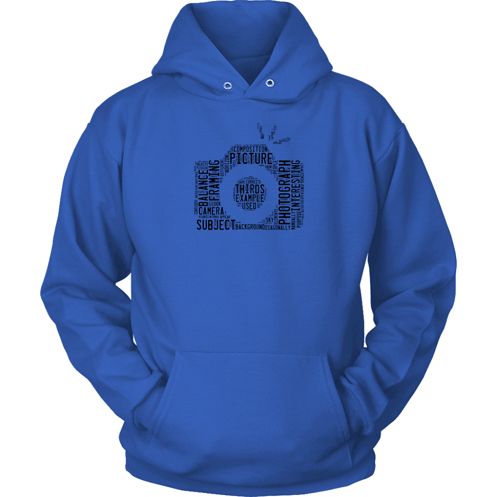 Awesome Word Camera Shirt T-shirt Unisex Hoodie Royal Blue S