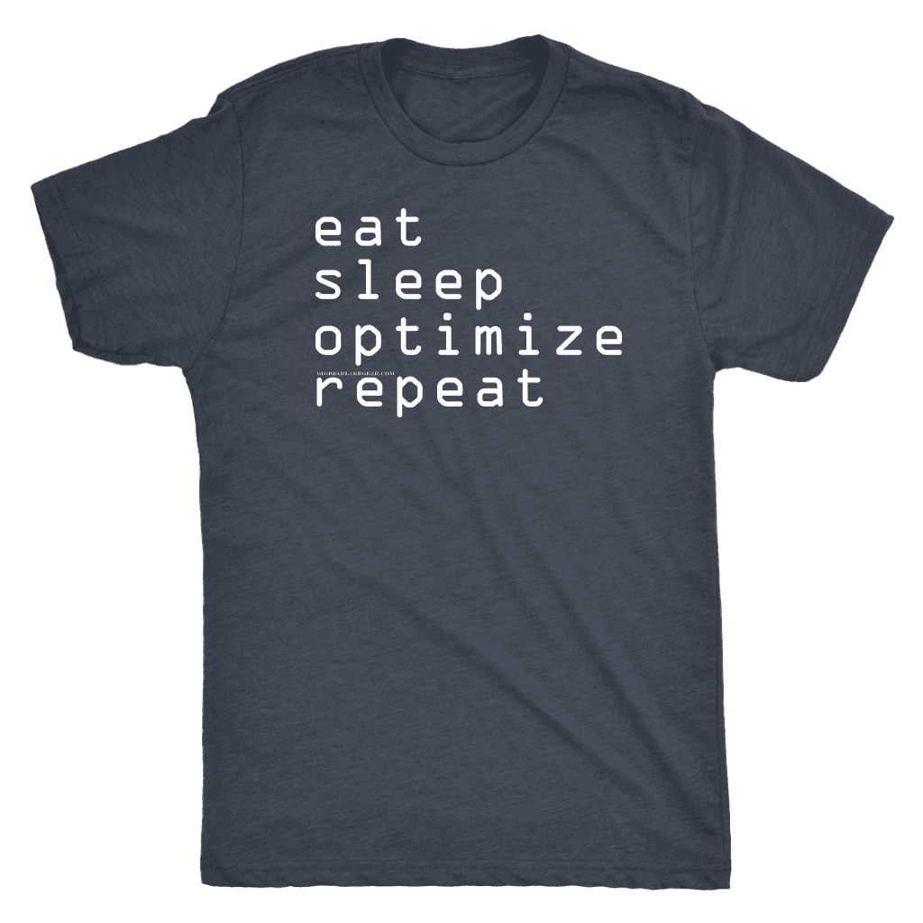 eat, sleep, optimize, repeat T-shirt Next Level Mens Triblend Vintage Navy S