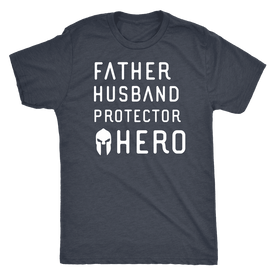 Father Husband Protector Hero Spartan White Print