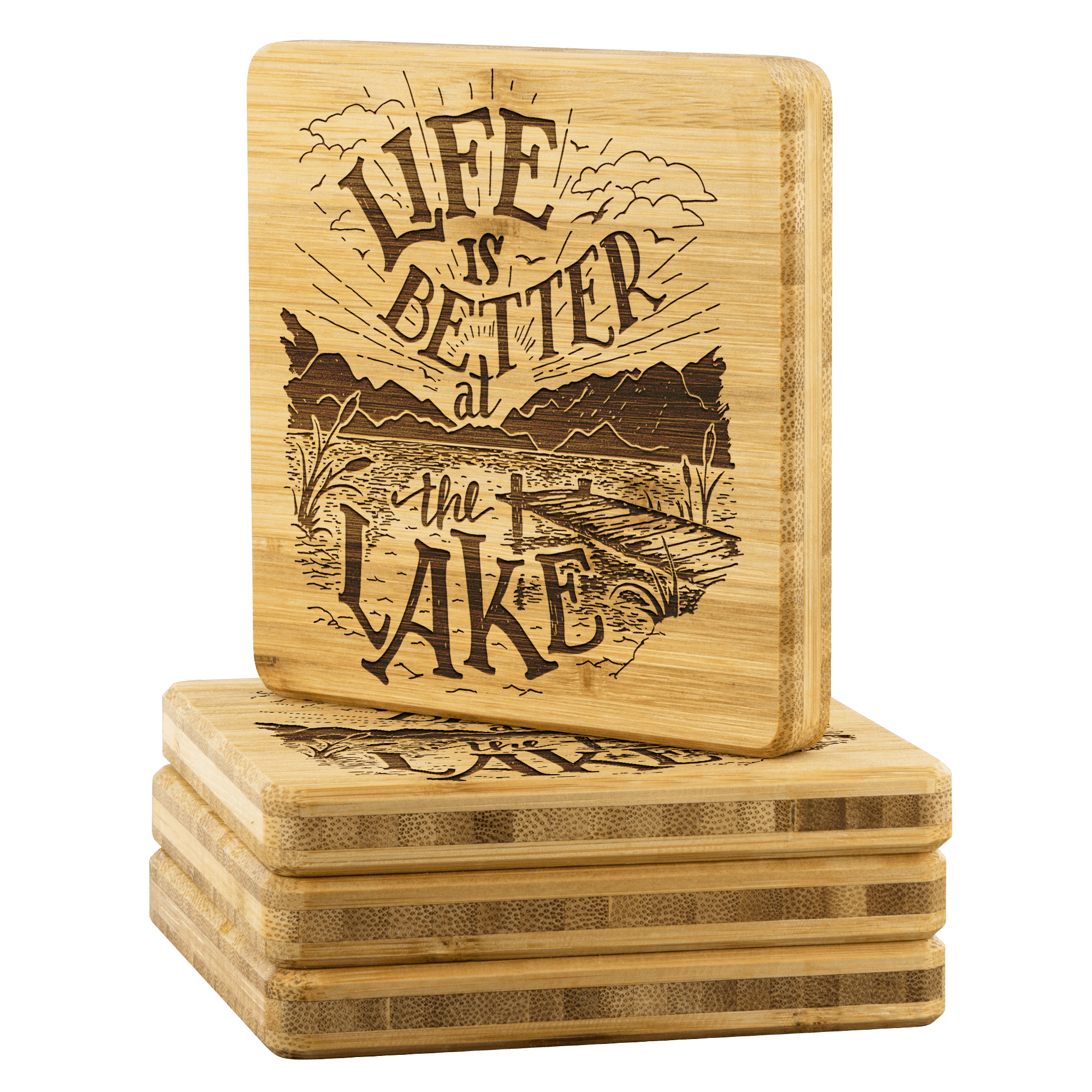 Life is Better at the Lake Coasters Coasters 