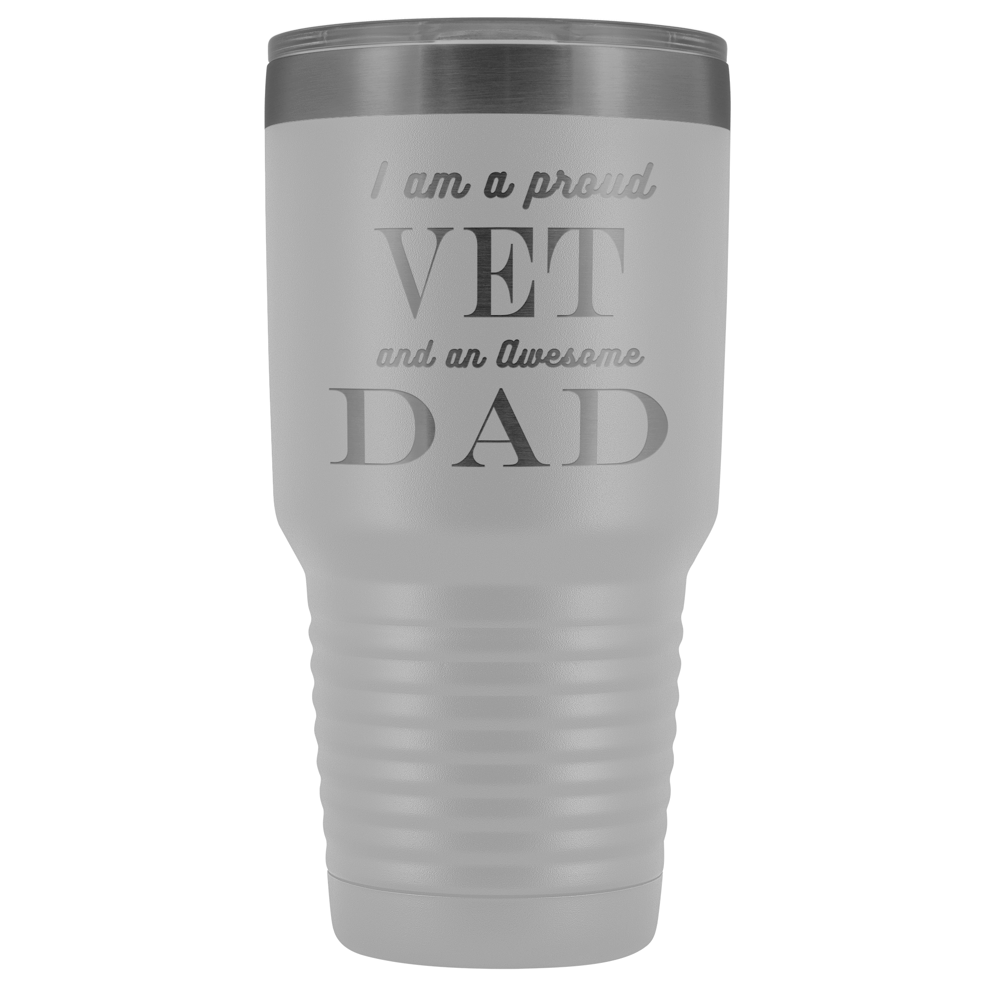 Proud Vet, Awesome Dad Tumblers White 