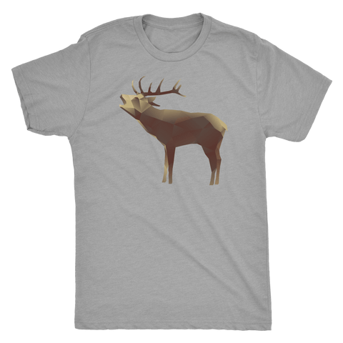 Image of Large Polygonaly Deer T-shirt Next Level Mens Triblend Premium Heather S