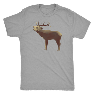 Large Polygonaly Deer T-shirt Next Level Mens Triblend Premium Heather S
