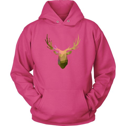 Image of Deer Polygonal 2 T-shirt Unisex Hoodie Sangria S