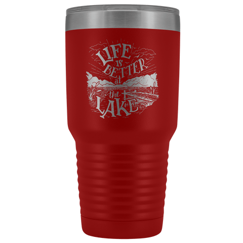 Image of Life is Better at the Lake | 30 oz. tumbler Tumblers Red 