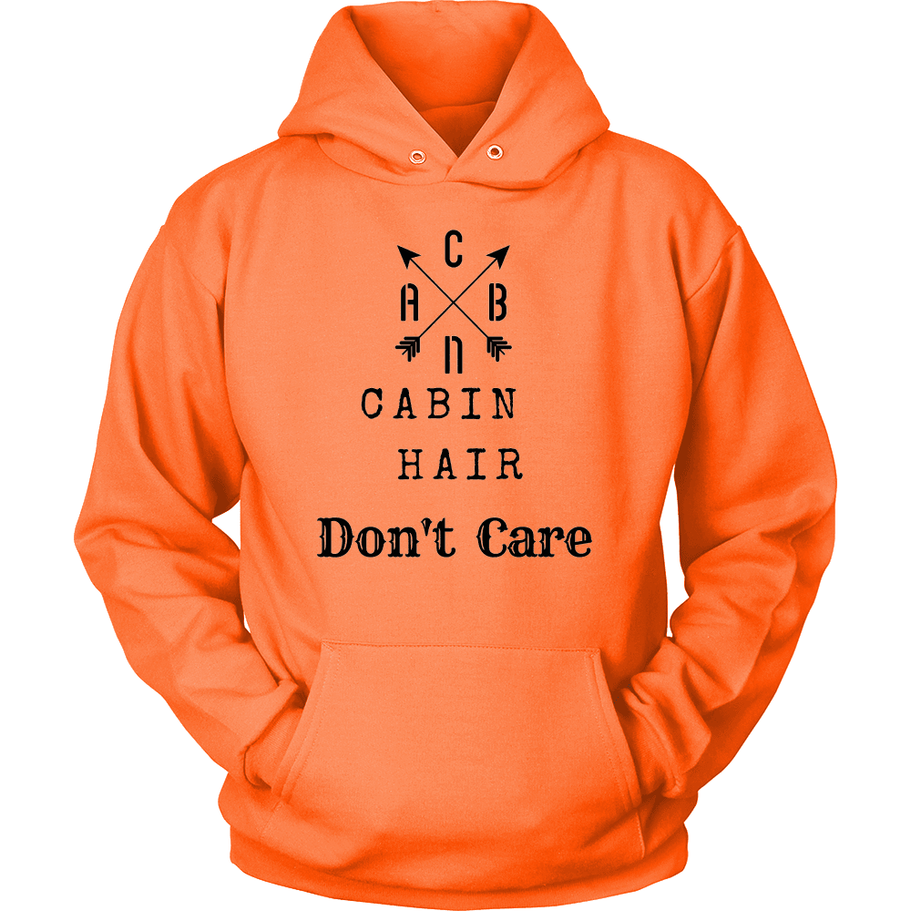 CABN, Cabin Hair, Don't Care T-shirt Unisex Hoodie Neon Orange S