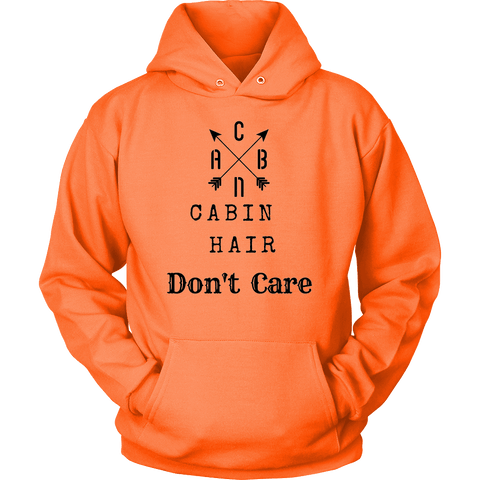 Image of CABN, Cabin Hair, Don't Care T-shirt Unisex Hoodie Neon Orange S