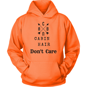 CABN, Cabin Hair, Don't Care T-shirt Unisex Hoodie Neon Orange S