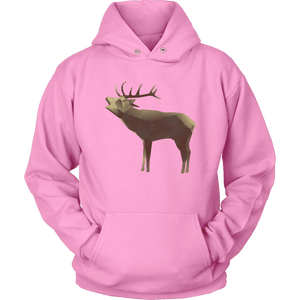 Large Polygonaly Deer T-shirt Unisex Hoodie Pink S