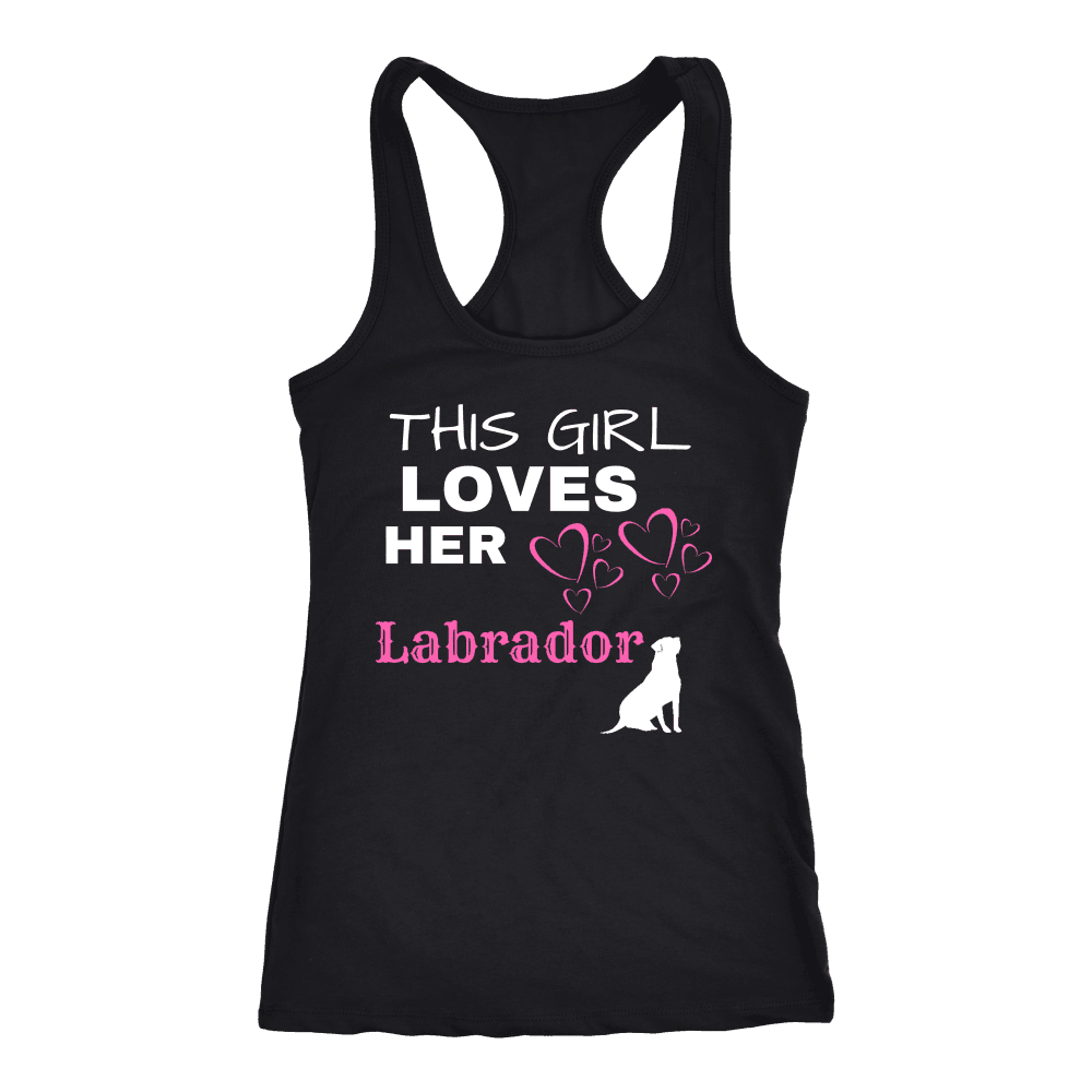 This Girl Loves Her Lab T-shirt Next Level Racerback Tank Black XS