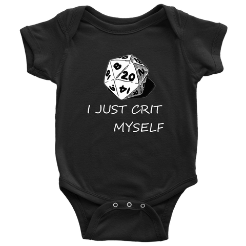 Image of I Just Crit Myself Onsies T-shirt Baby Bodysuit Black NB