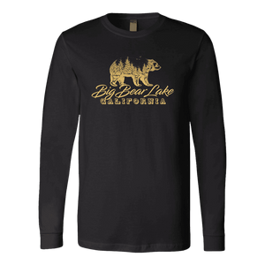 Big Bear Lake California V.2, Gold, Hoodies Long Sleeve T-shirt Canvas Long Sleeve Shirt Black S