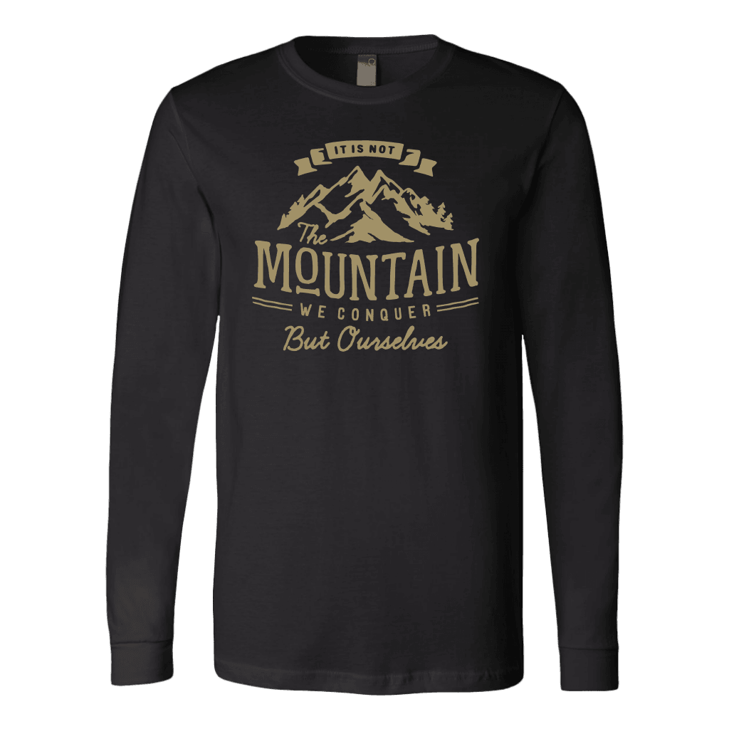 We Conquer Ourselves, Long Sleeve and Hoodies T-shirt Canvas Long Sleeve Shirt Black S