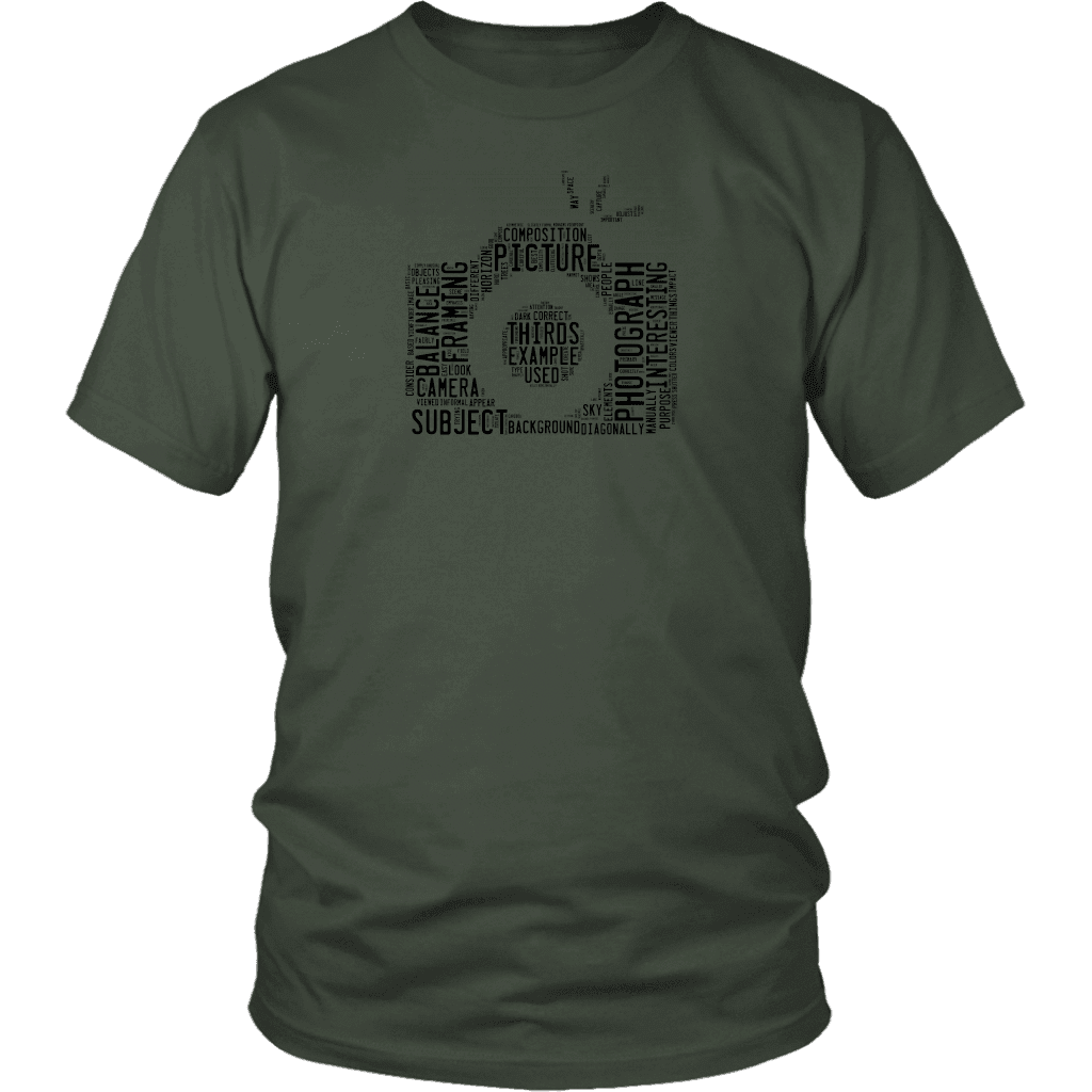 Awesome Word Camera Shirt T-shirt District Unisex Shirt Olive S