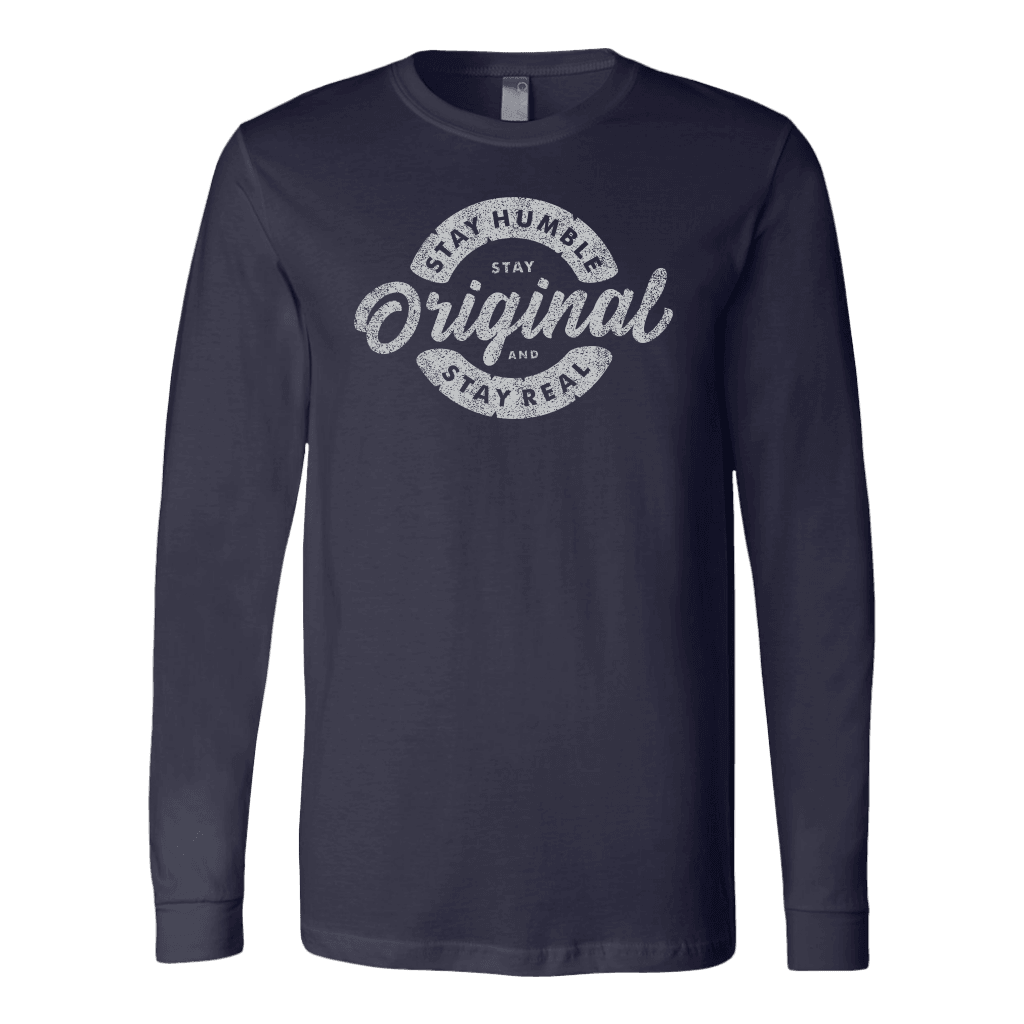Stay Real, Stay Original | Long Sleeves and Hoodies T-shirt Canvas Long Sleeve Shirt Navy S