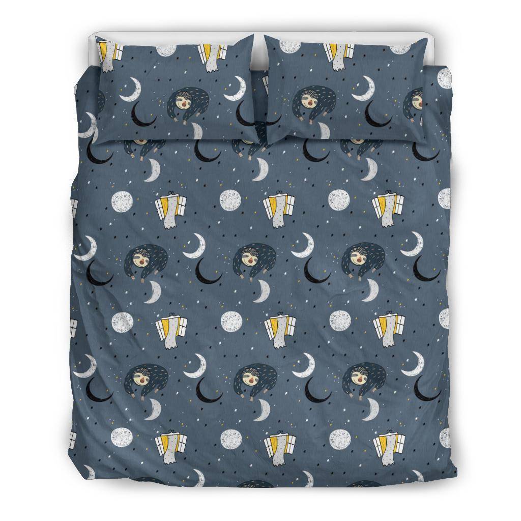 Sleeping Sloth bedding Bedding Set - Black - Sleeping Sloth US Queen/Full 