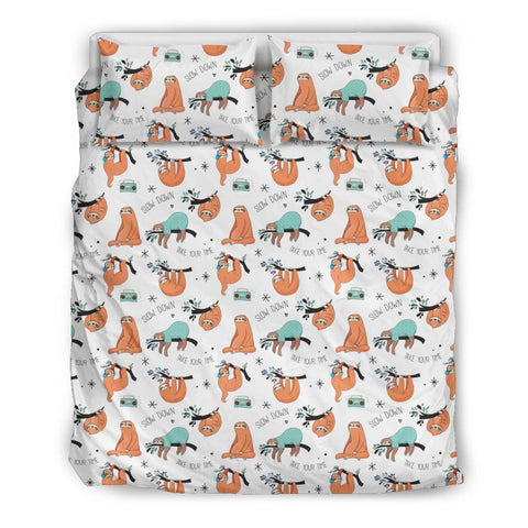 Image of Sloth Pattern Bedding bedding Bedding Set - Beige - Sloth Pattern 1 US Queen/Full 