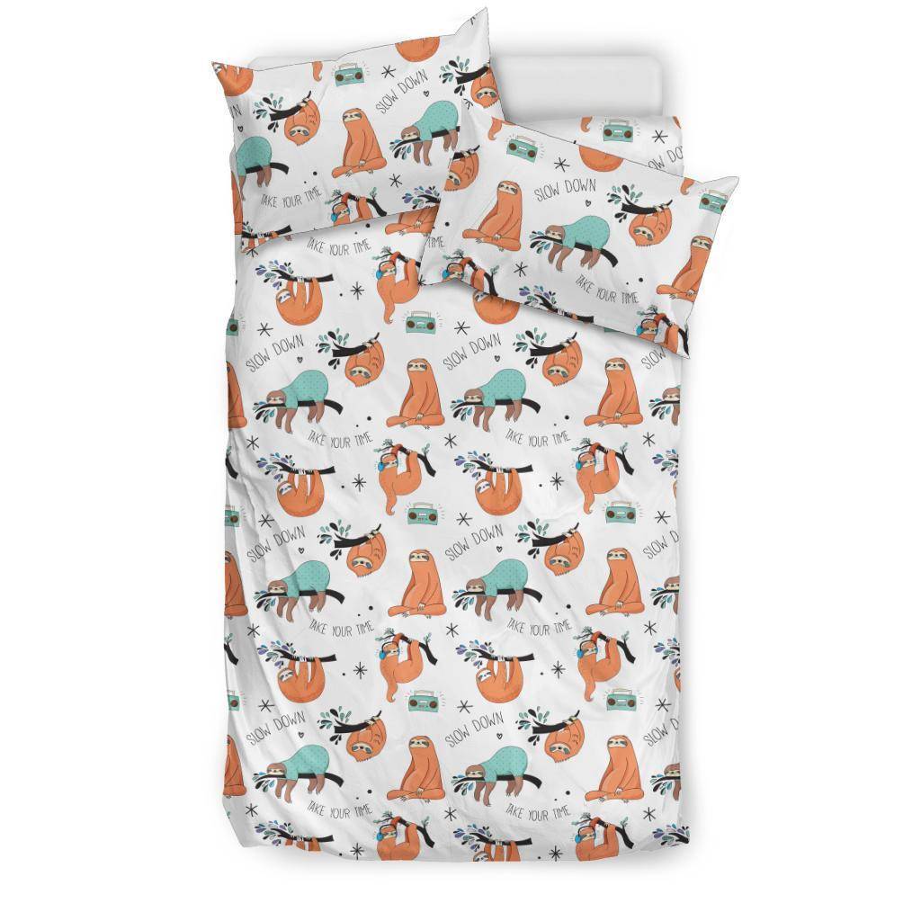 Sloth Pattern Bedding bedding Bedding Set - Beige - Sloth Pattern 1 US Twin 