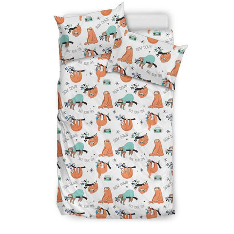 Image of Sloth Pattern Bedding bedding Bedding Set - Beige - Sloth Pattern 1 US Twin 