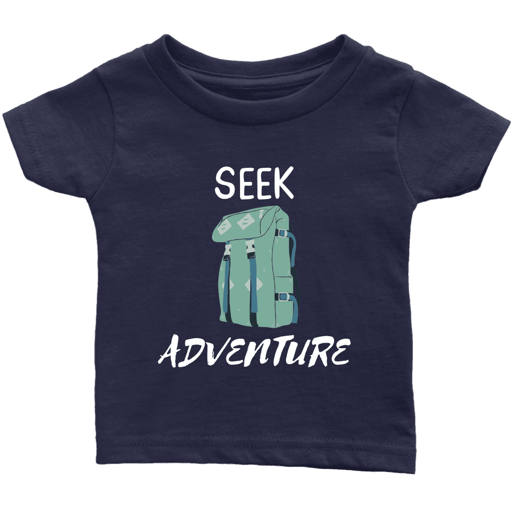 Seek Adventure with Backpack (Youth) T-shirt Infant T-Shirt Navy Blue 6M