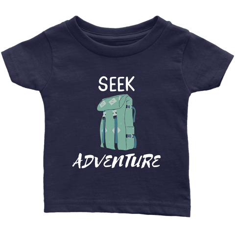 Image of Seek Adventure with Backpack (Youth) T-shirt Infant T-Shirt Navy Blue 6M