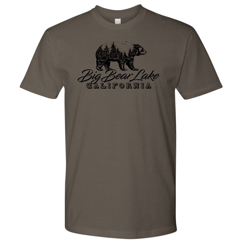 Big Bear Lake California V.2, Mens, Black T-shirt Next Level Mens Shirt Warm Grey S