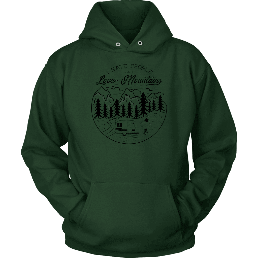Love The Mountains Mens T-shirt Unisex Hoodie Dark Green S