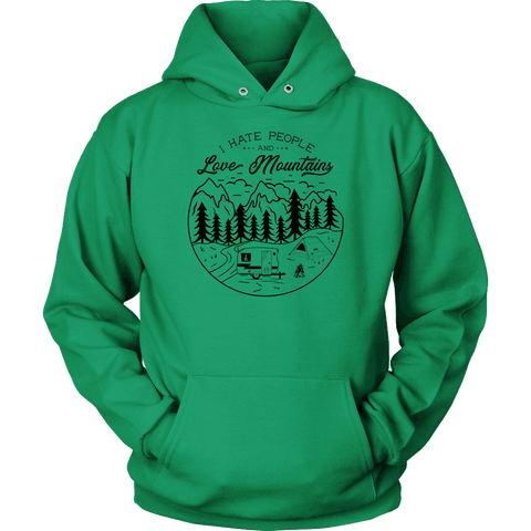 Image of Love The Mountains Womens T-shirt Unisex Hoodie Kelly Green S