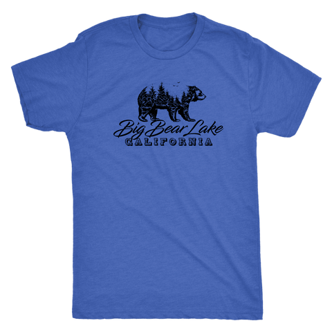 Image of Big Bear Lake California V.2, Mens, Black T-shirt Next Level Mens Triblend Vintage Royal S