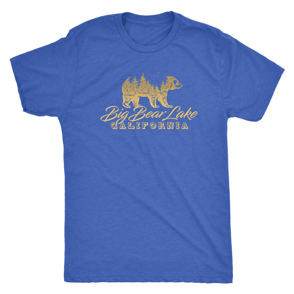 Big Bear Lake California V.2, Mens, Gold T-shirt Next Level Mens Triblend Vintage Royal S