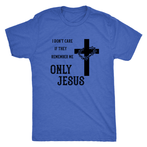 Image of Only Jesus! Black Print T-shirt Next Level Mens Triblend Vintage Royal S
