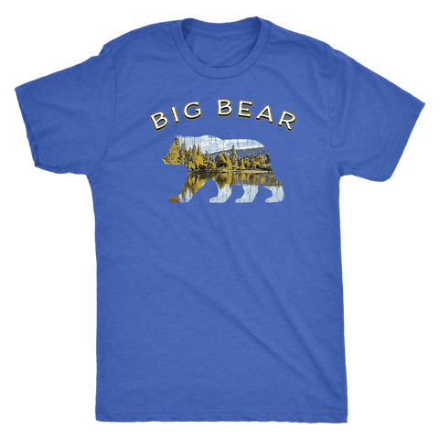 Image of Big Bear V.1 Men's Shirts T-shirt Next Level Mens Triblend Vintage Royal S