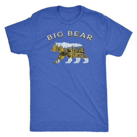 Image of Big Bear V.1 Men's Shirts T-shirt Next Level Mens Triblend Vintage Royal S