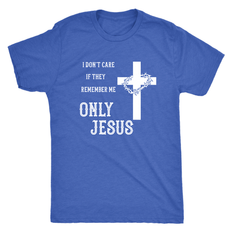 Image of Only Jesus! T-shirt Next Level Mens Triblend Vintage Royal S