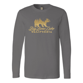 Big Bear Lake California V.2, Gold, Hoodies Long Sleeve